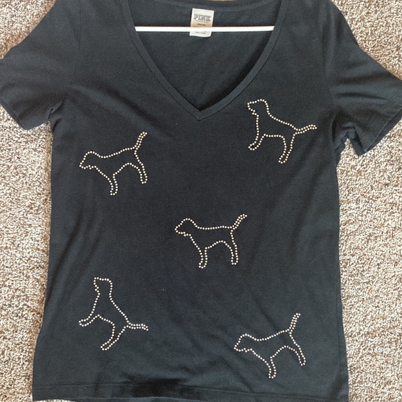 Victoria Secret PINK RHINESTONE BLING TSHIRT AND JOGGERS - Picture 2 of 3